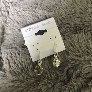 NWT Sterling Silver Green Amethyst Earrings